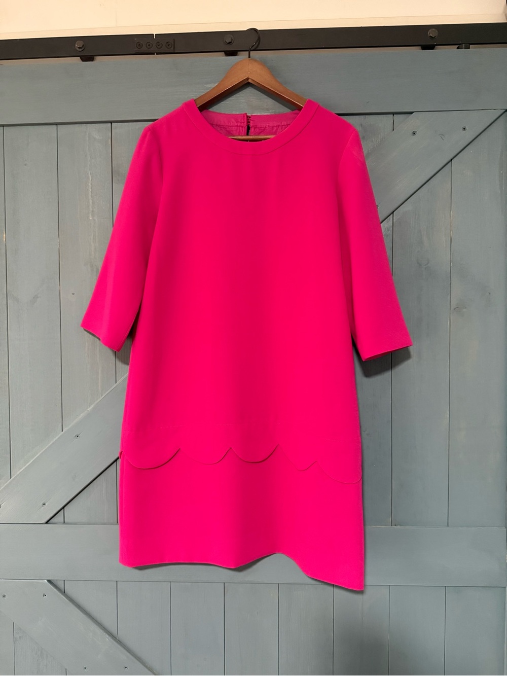 Kate Spade Hot Pink Scalloped Hem Dress